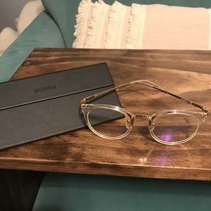 Gold Rimmed Blue Light Glasses with Case